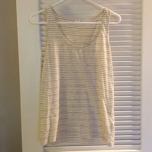 Jcrew White tan sequin tank top